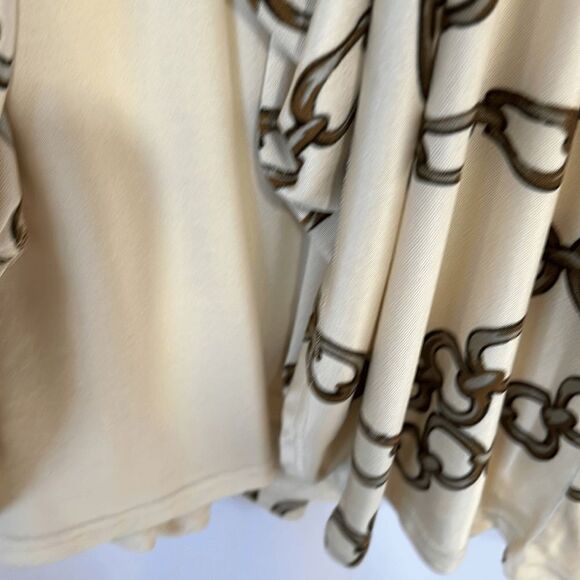 Hale Bob Silk Midi Dress Womens Small Chain Print V-Neck Tank Velvet Straps - Picture 5 of 6